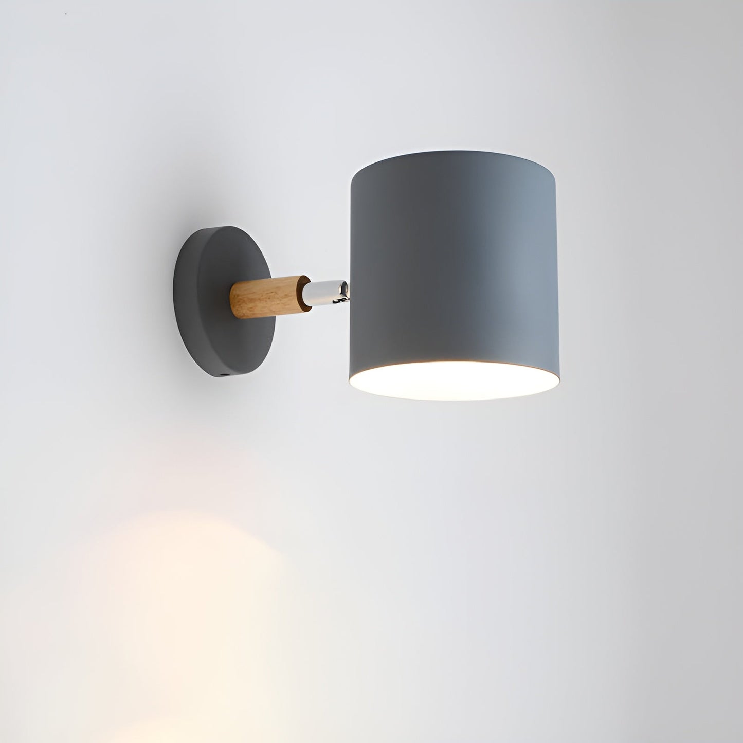 Adjustable Wall Lamp with Wood & Pastel Finish