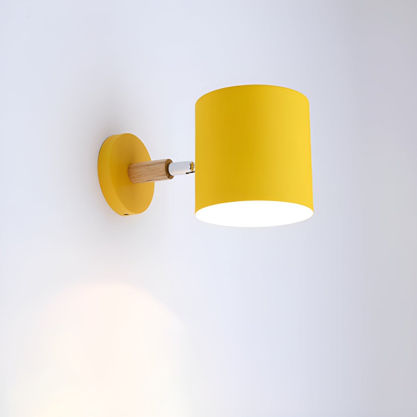 Adjustable Wall Lamp with Wood & Pastel Finish