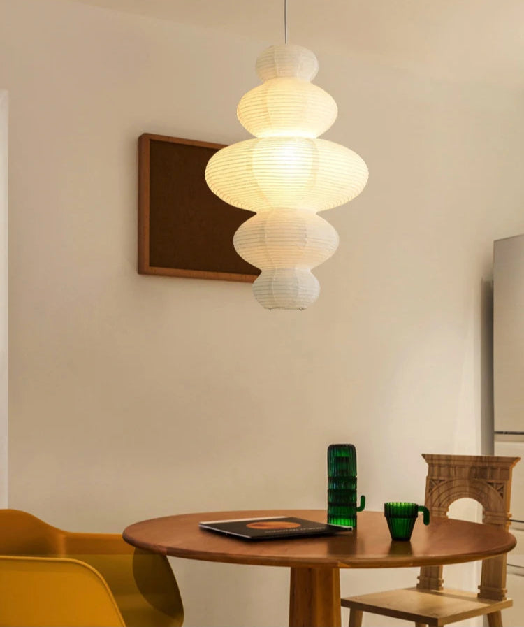 Embossed Rice Paper Cloud Pendant Light | Kumora 7