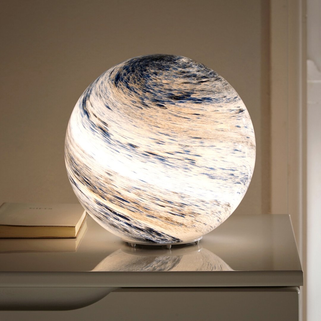 Glass Lunar Lamp with 16-Color Remote Control