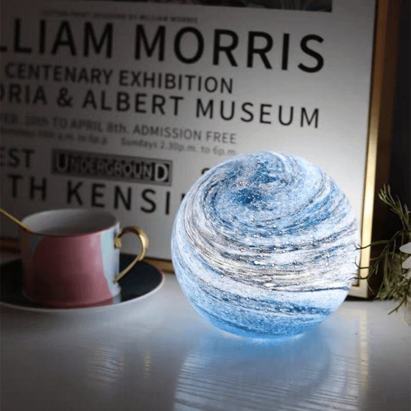 Glass Lunar Lamp with 16-Color Remote Control
