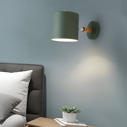 Adjustable Wall Lamp with Wood & Pastel Finish