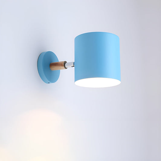 Adjustable Wall Lamp with Wood & Pastel Finish