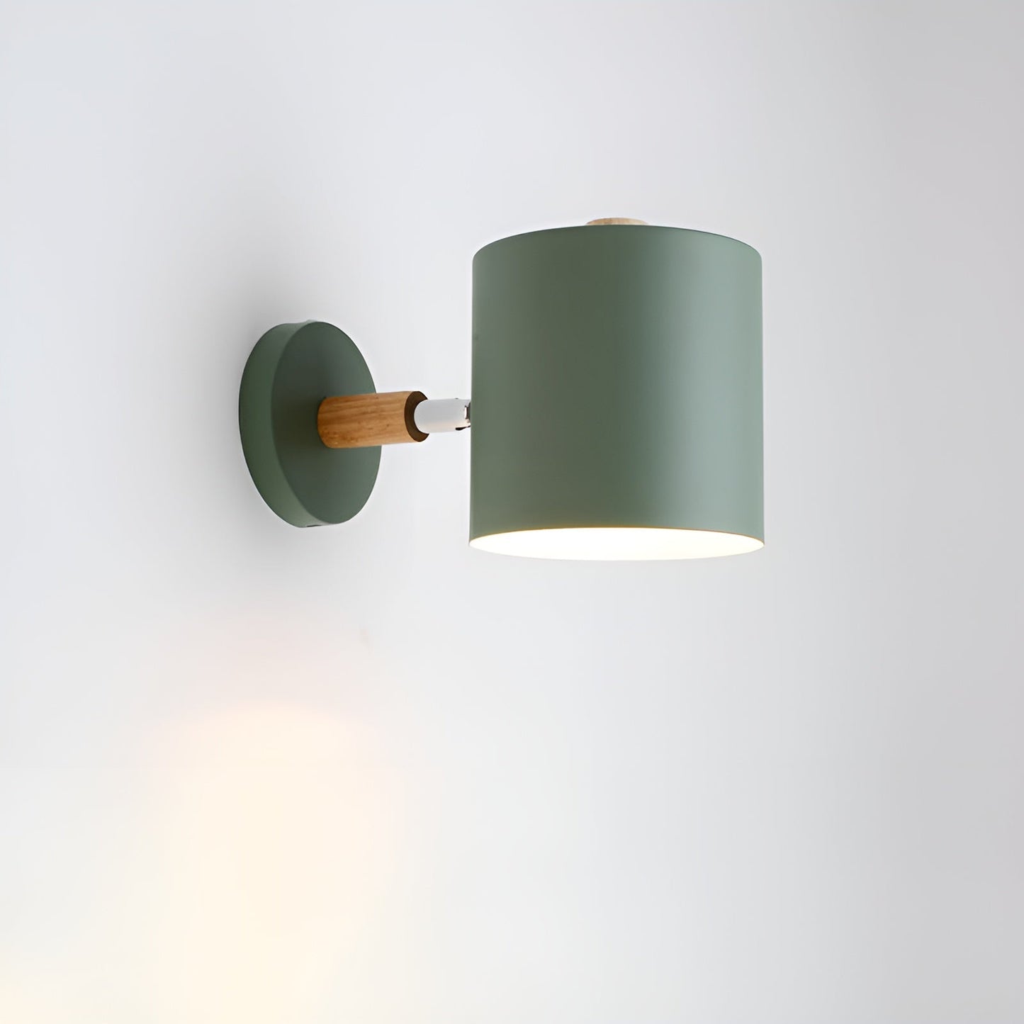 Adjustable Wall Lamp with Wood & Pastel Finish