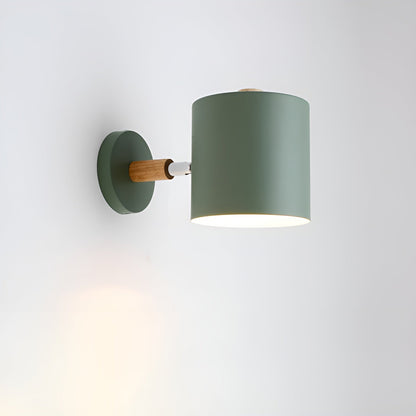 Adjustable Wall Lamp with Wood & Pastel Finish