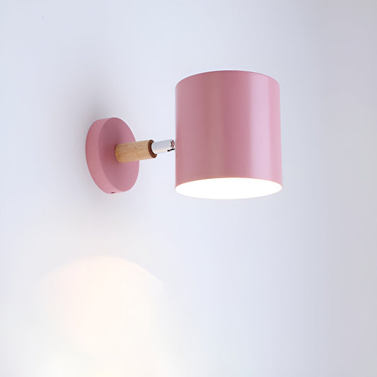 Adjustable Wall Lamp with Wood & Pastel Finish