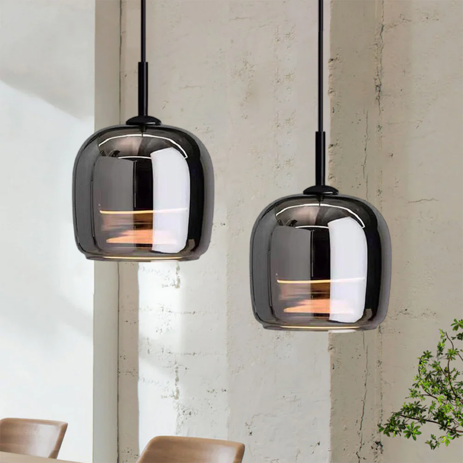 Black Glass Pendant Light