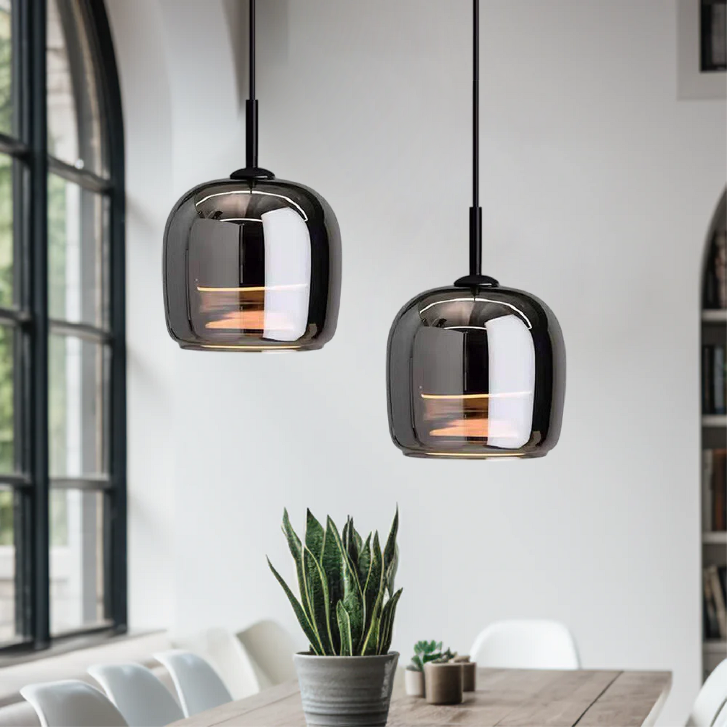 Black Glass Pendant Light