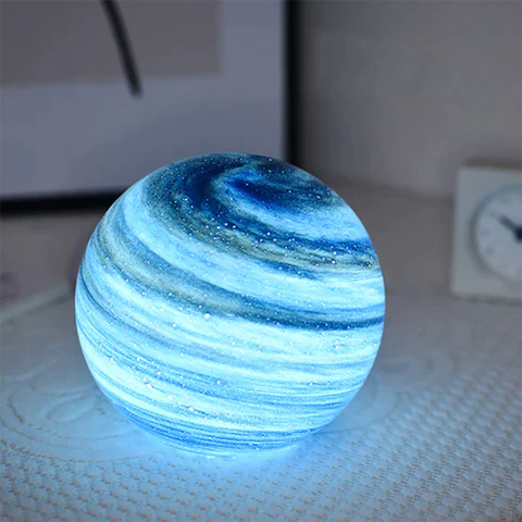 Glass Lunar Lamp with 16-Color Remote Control