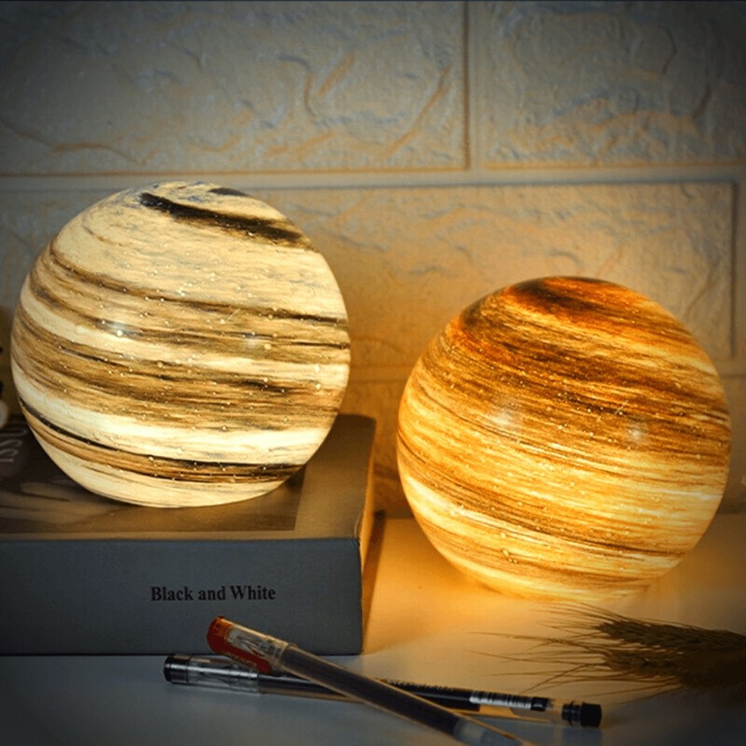 Glass Lunar Lamp with 16-Color Remote Control