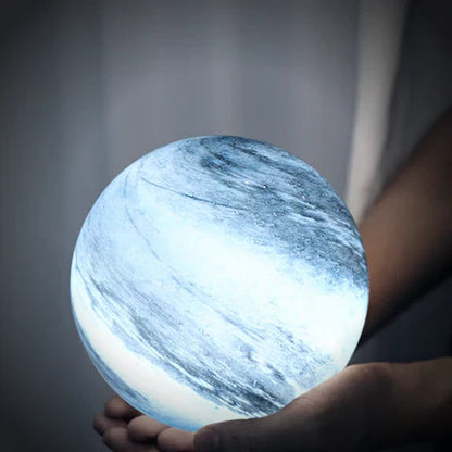 Glass Lunar Lamp with 16-Color Remote Control