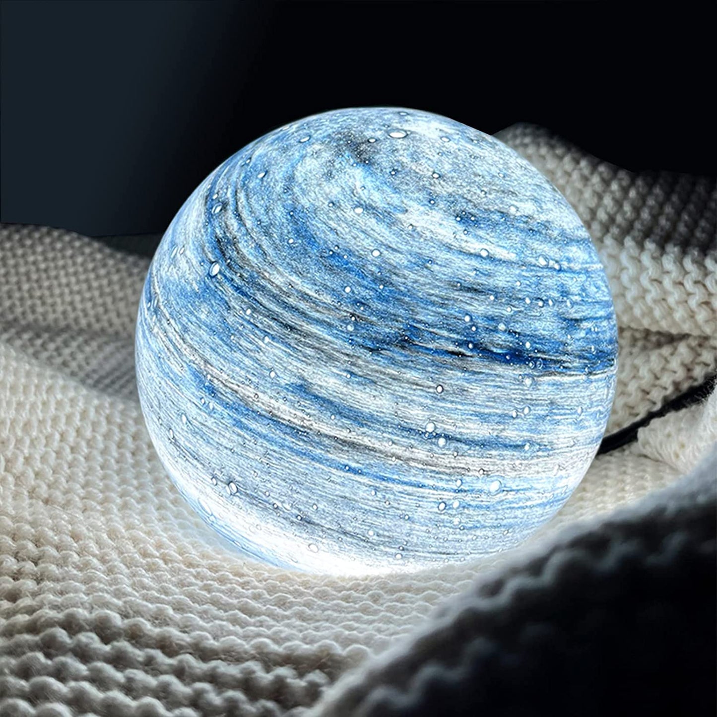 Glass Lunar Lamp with 16-Color Remote Control