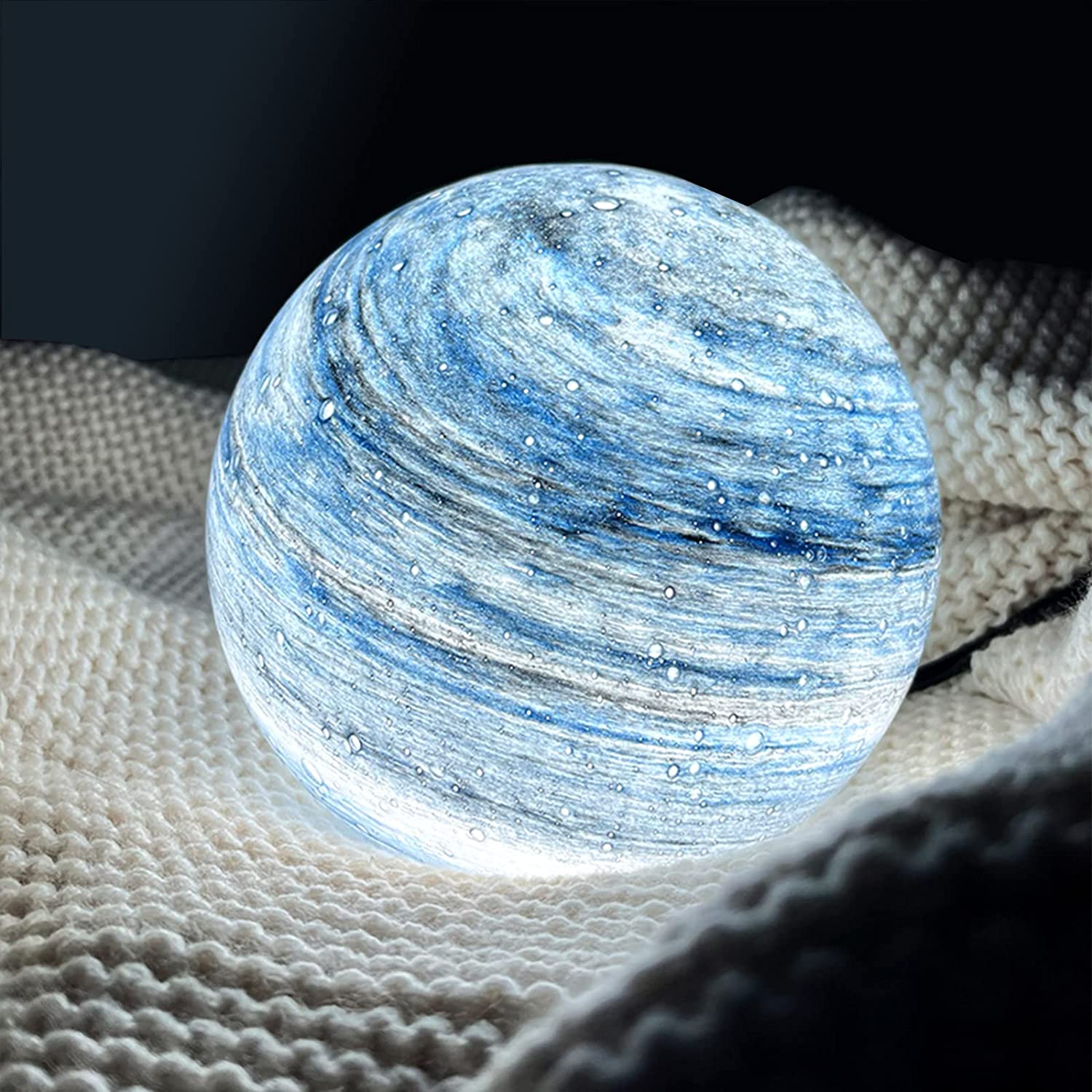 Glass Lunar Lamp with 16-Color Remote Control