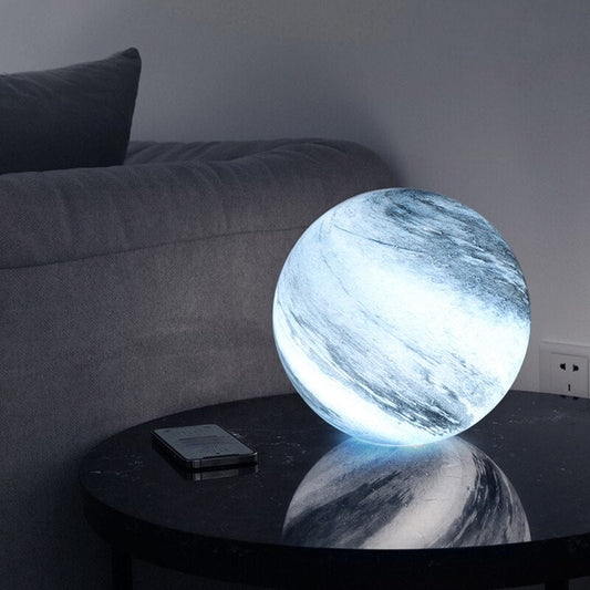 Glass Lunar Lamp with 16-Color Remote Control