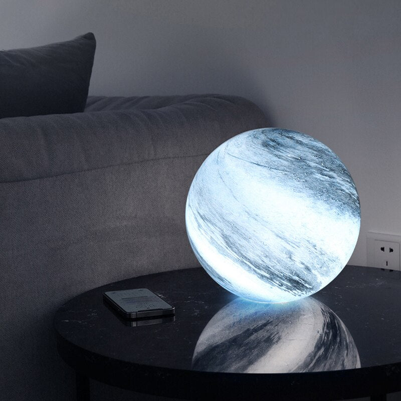 Glass Lunar Lamp with 16-Color Remote Control