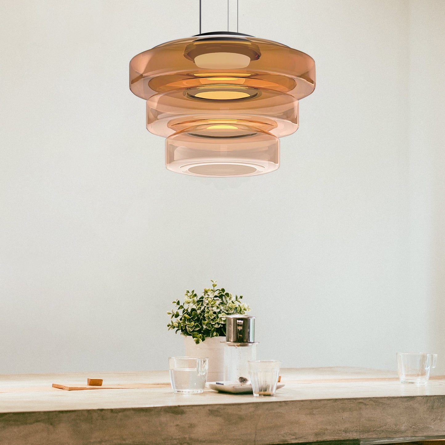 Glass Pendant Light Fixture