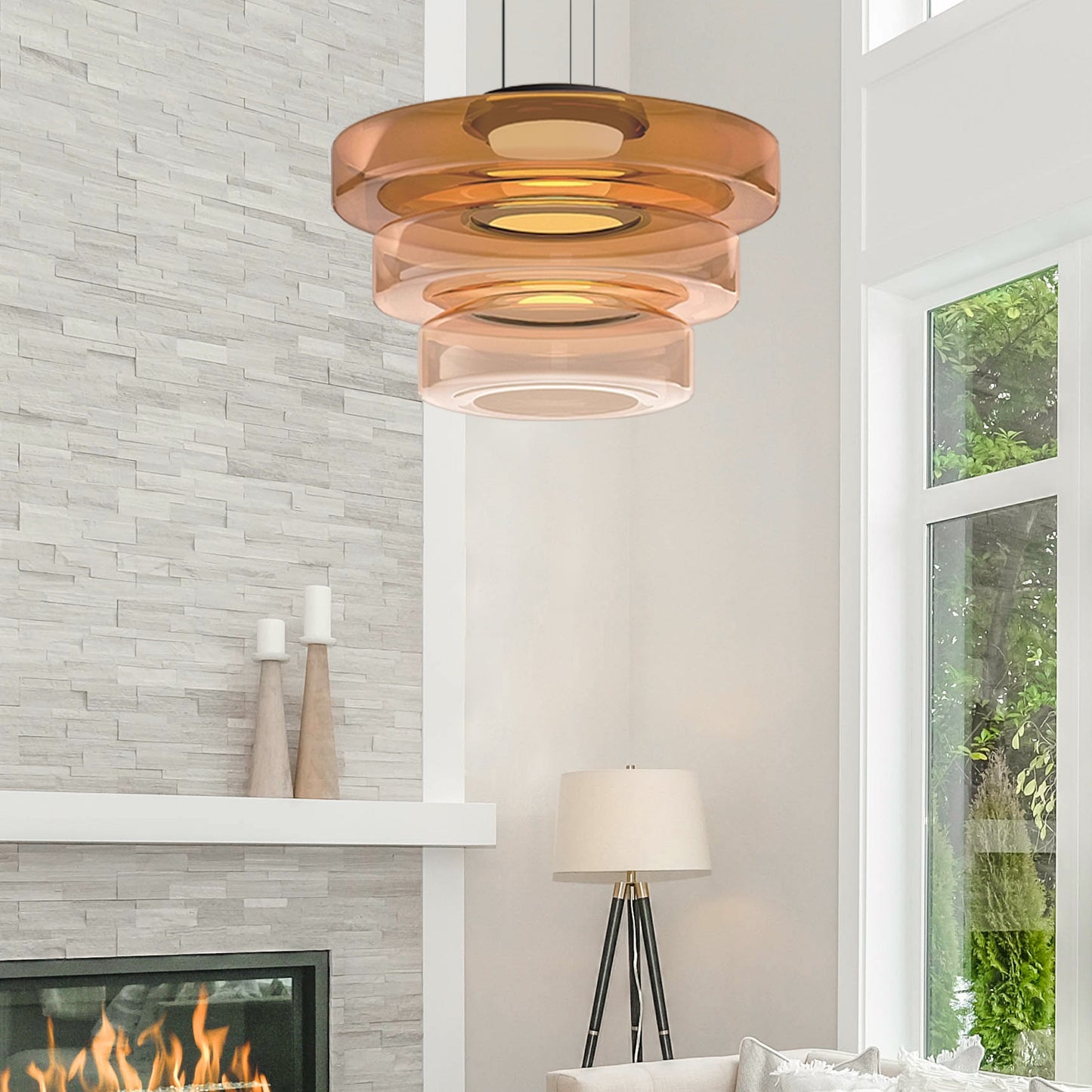 Glass Pendant Light Fixture