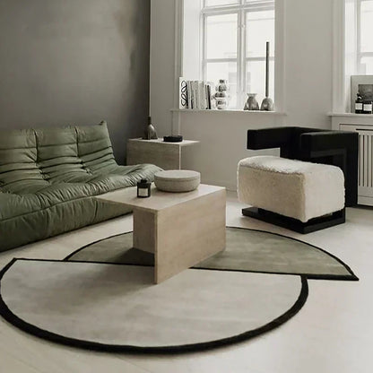 Modern Geometric Half-Moon Rug | Haveni