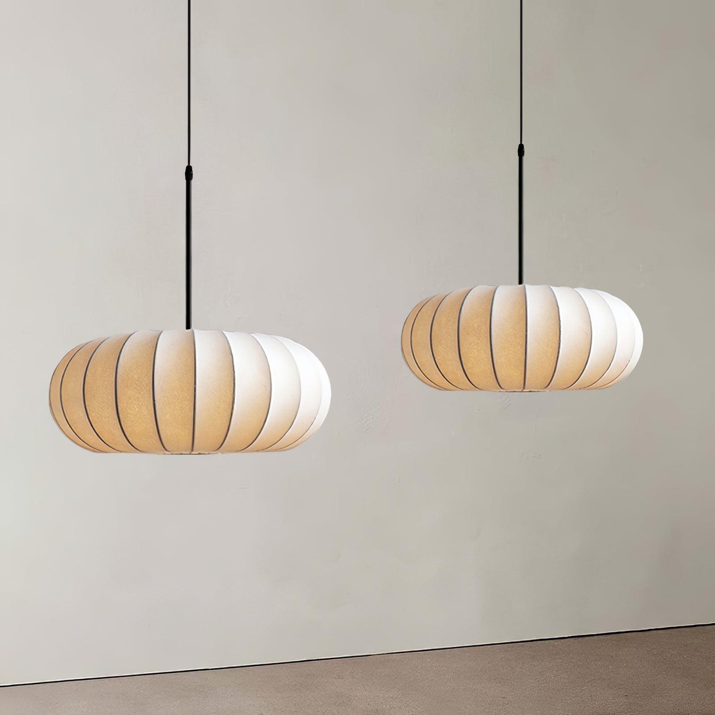 Pendant Light with Metal and Fabric