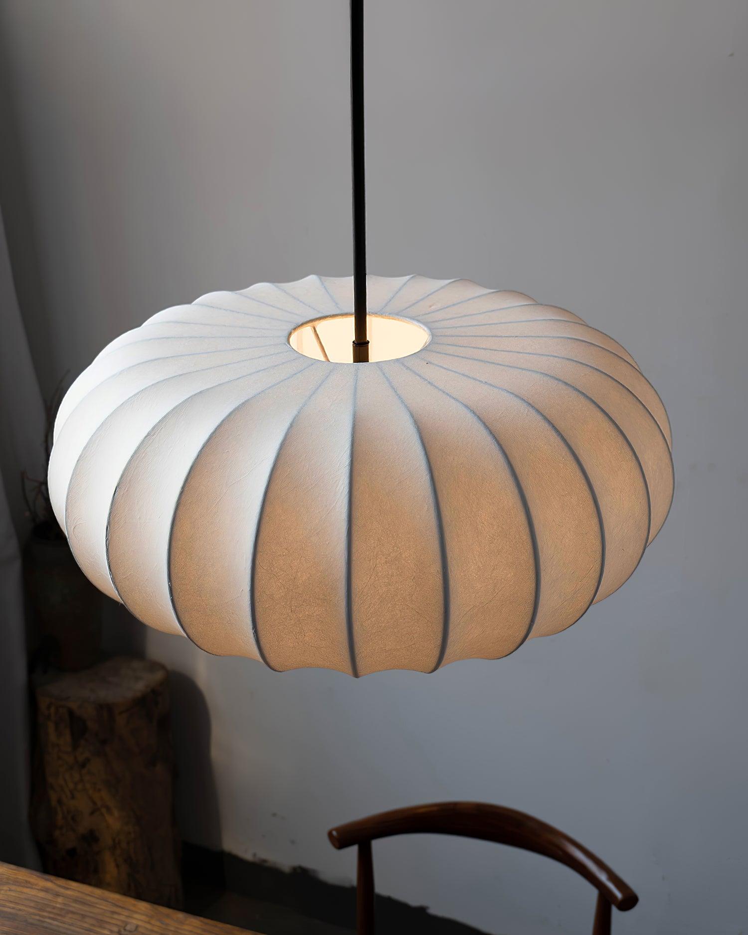 Pendant Light with Metal and Fabric