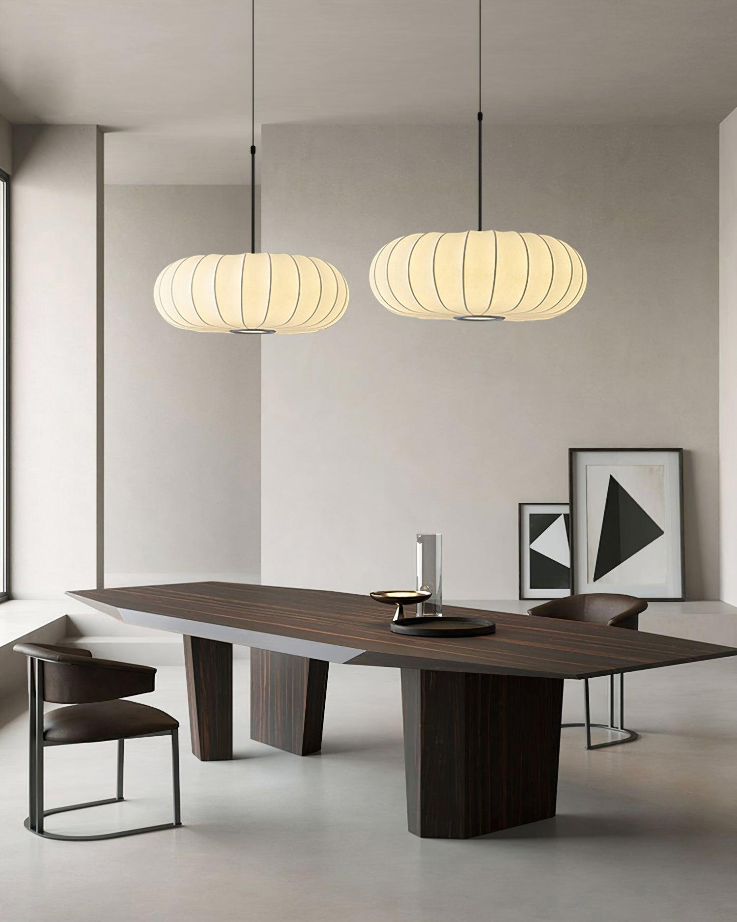 Pendant Light with Metal and Fabric