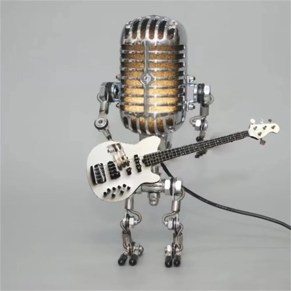 Robot Table Lamp with Guitar