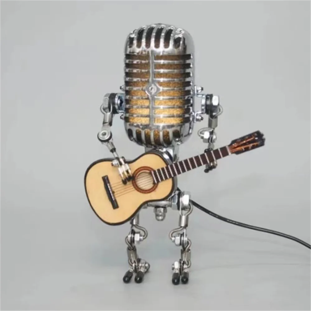 Robot Table Lamp with Guitar