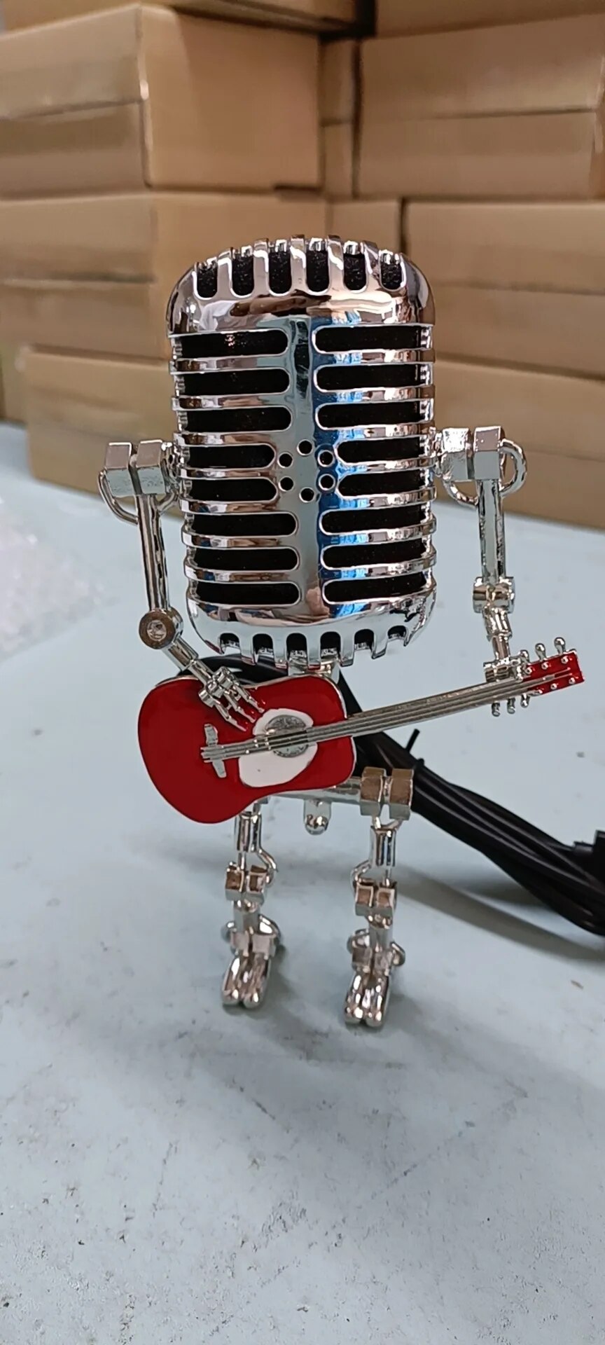 Robot Table Lamp with Guitar