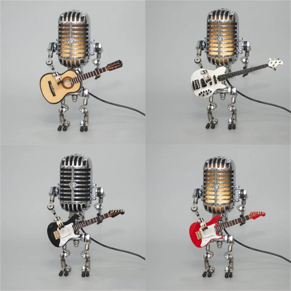 Robot Table Lamp with Guitar